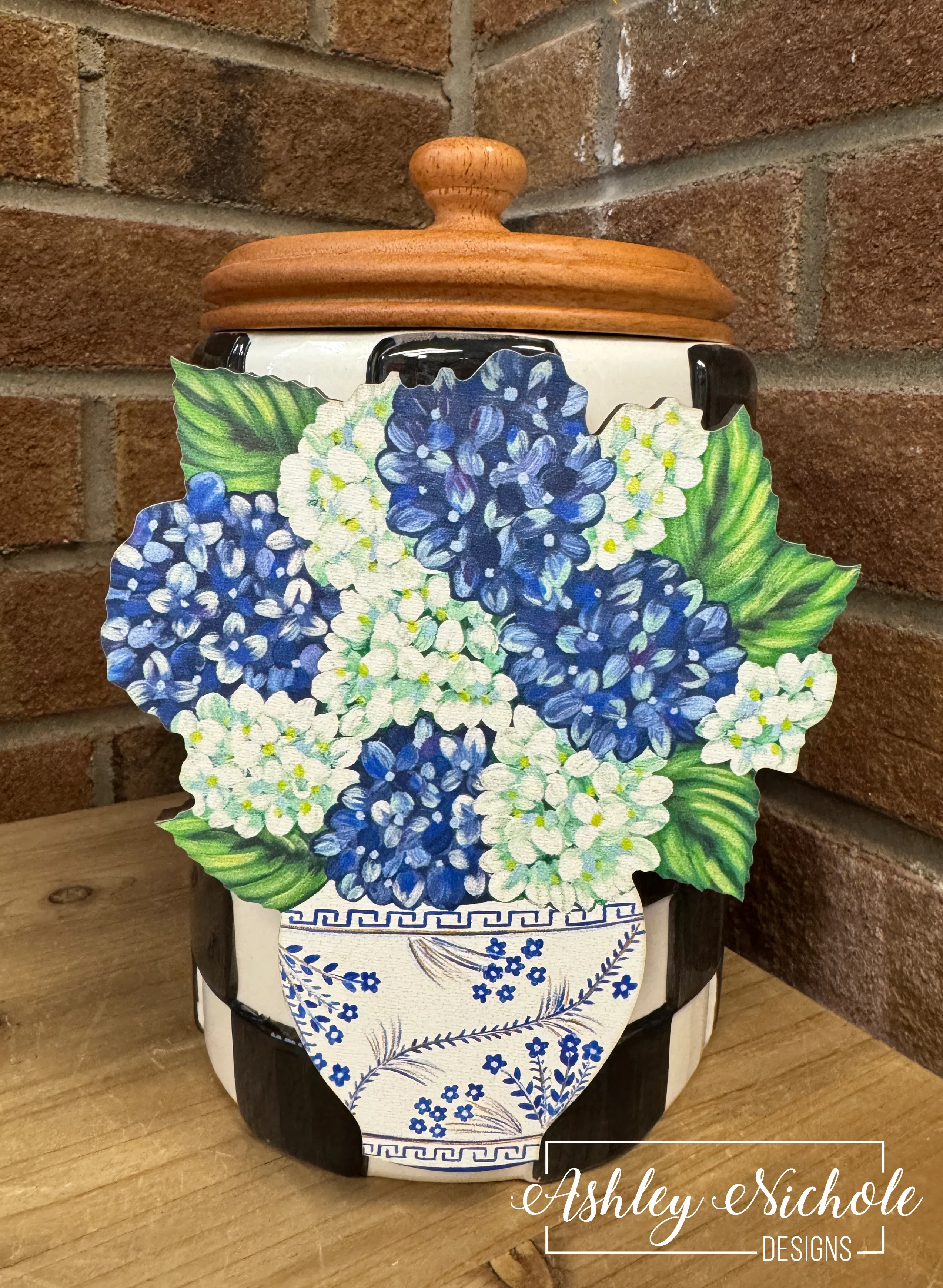 Ginger Jar with Hydrangeas - Mini Piece (Magnet/Velcro)