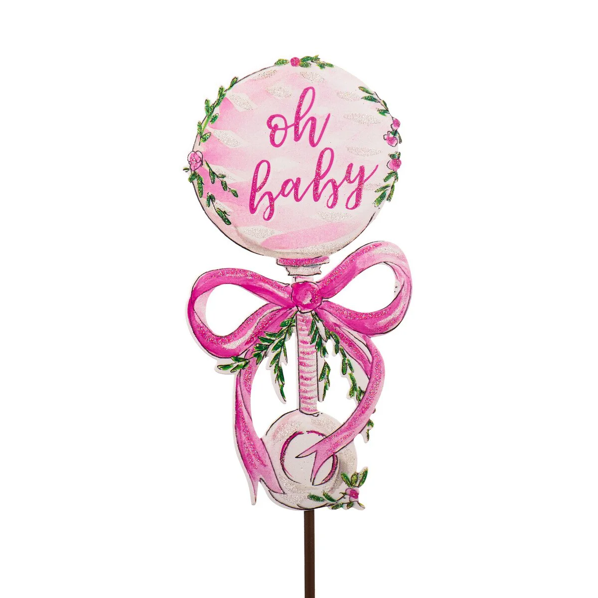 Girl Baby Rattle - Metal Stake