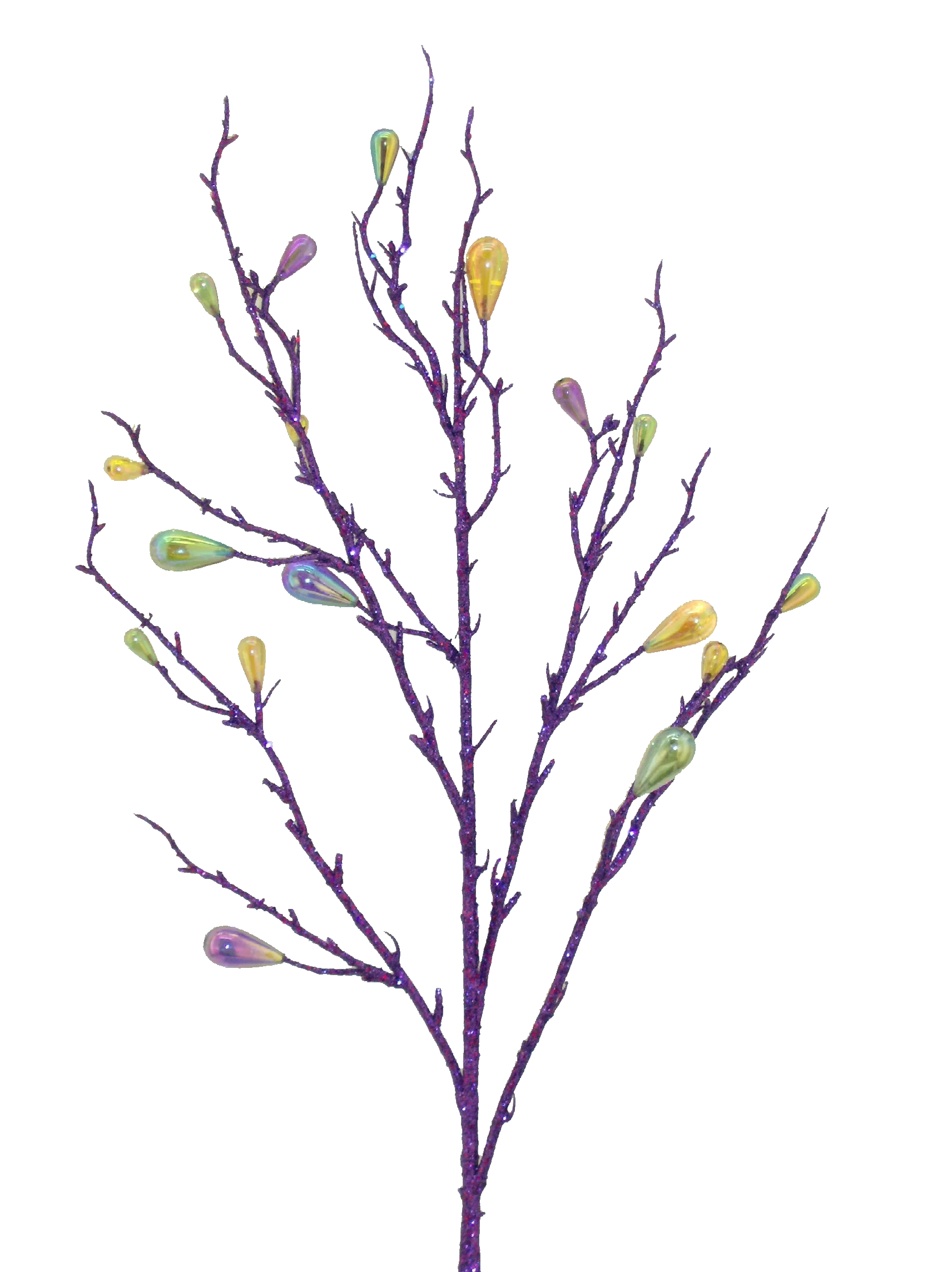 25" Glitter Spray With Multi Color Beads Spray - Purple