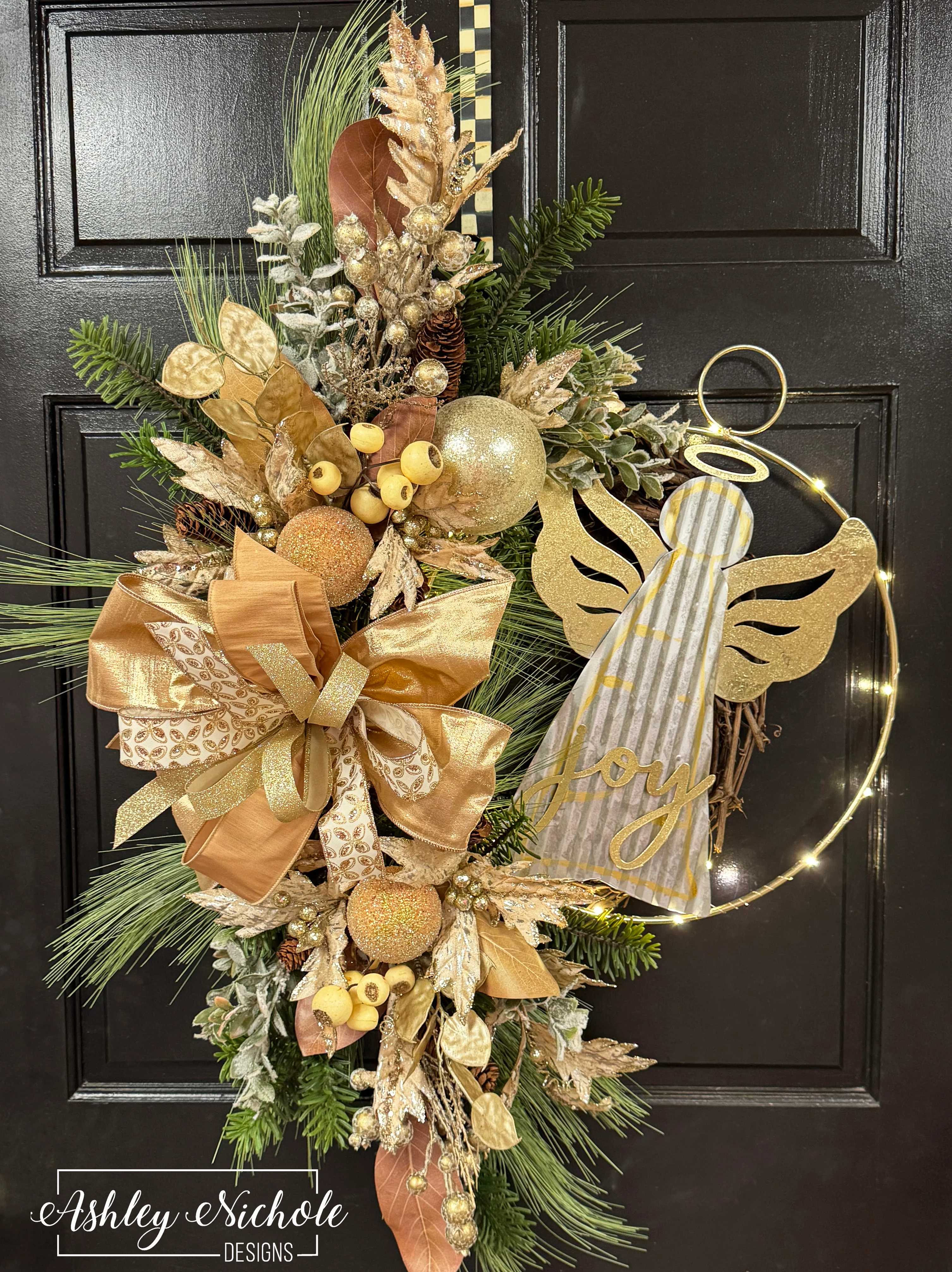 Golden Angel of Joy Wreath - (I LIGHT UP!!)