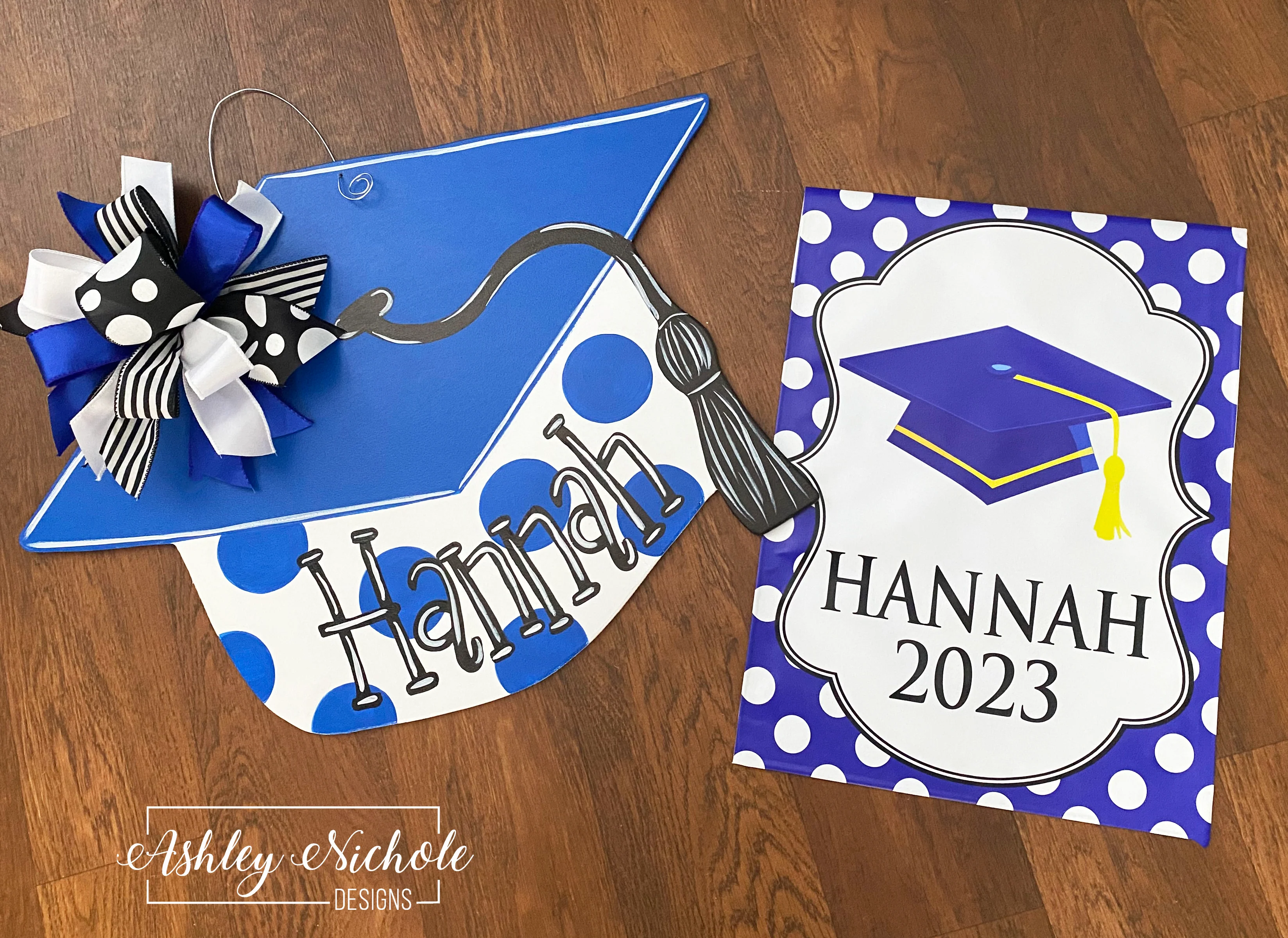 Graduation Cap Door Hanger - Polka Dot - Image 2