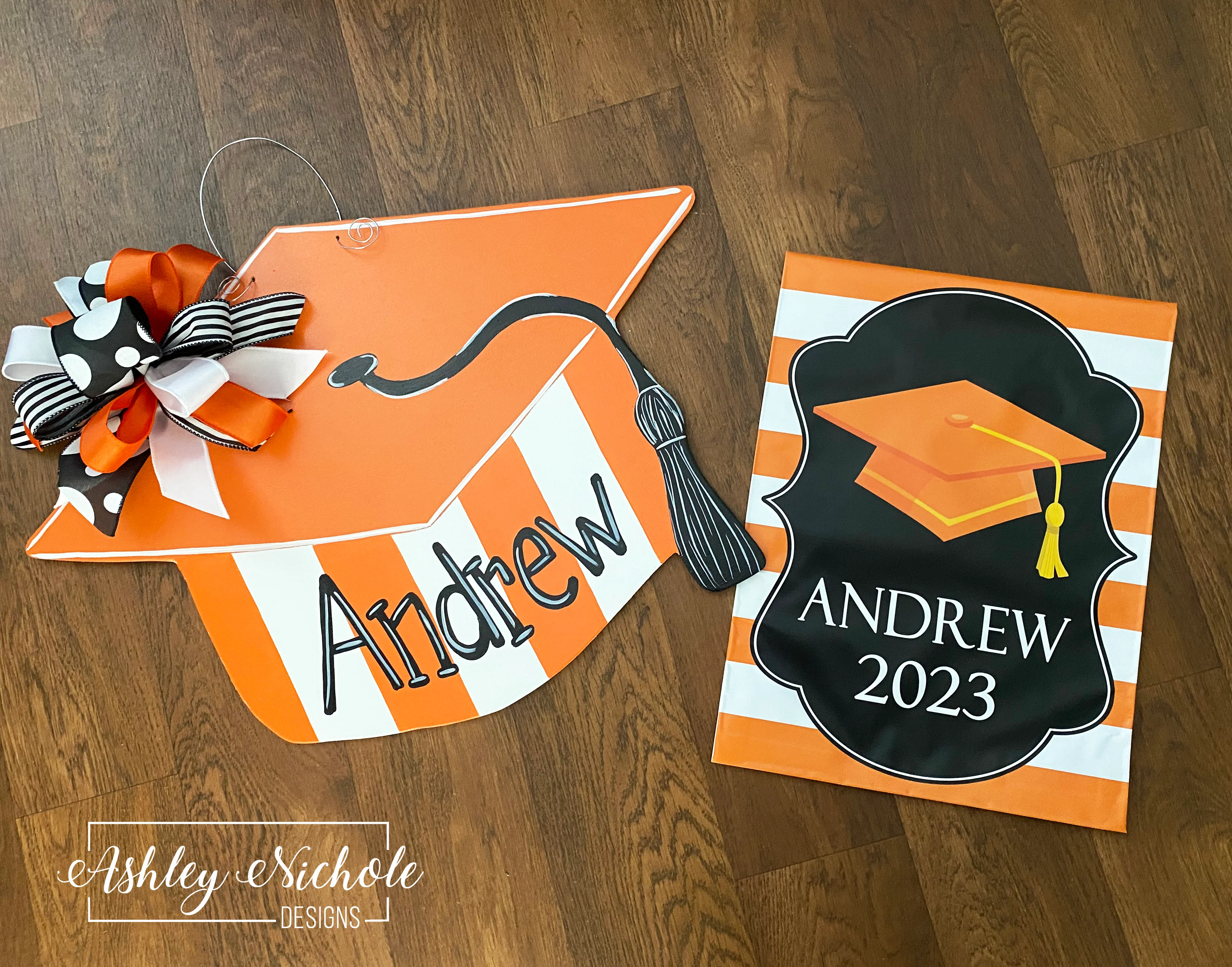 Graduation Cap Door Hanger - Stripe - Image 2