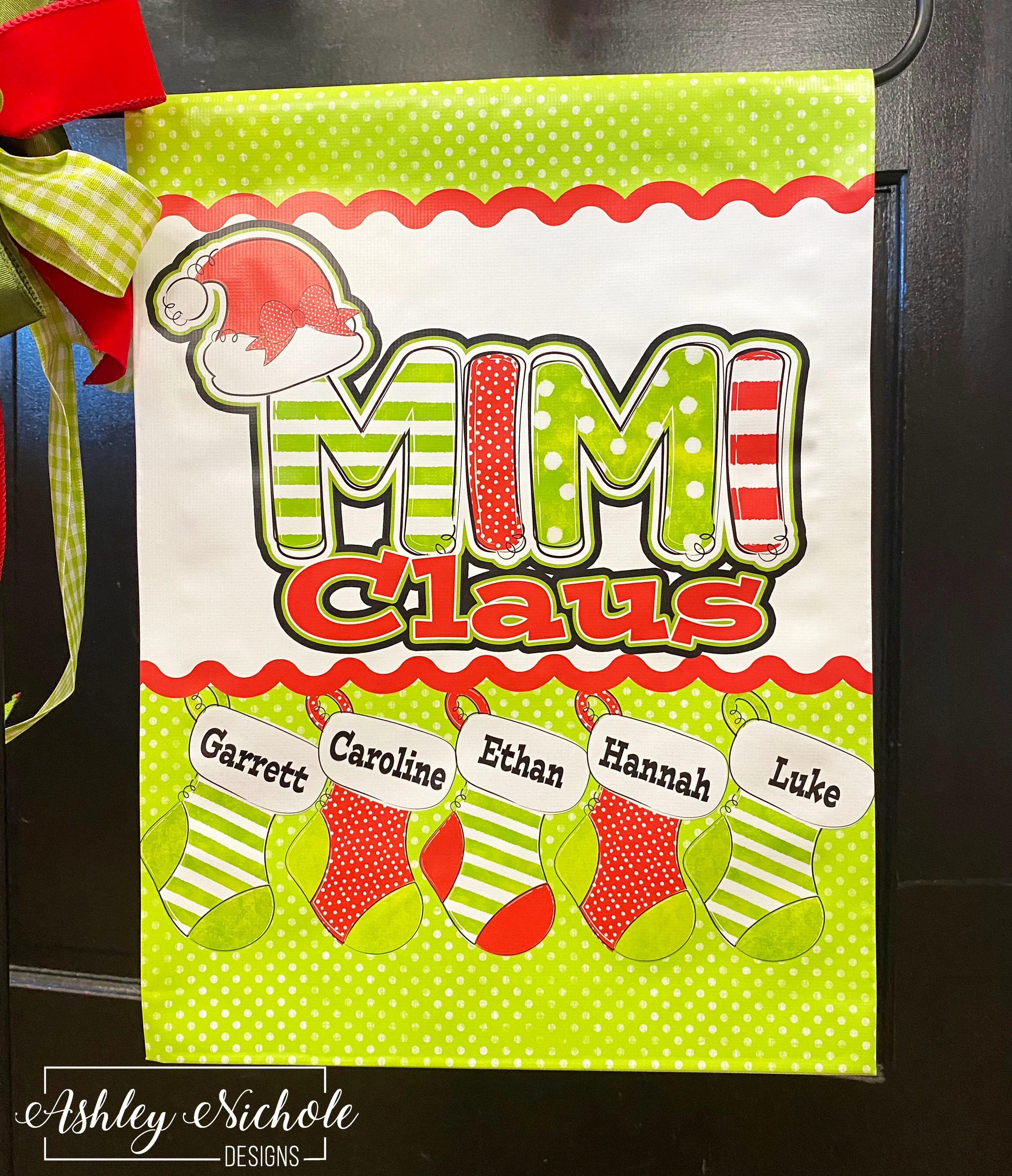 Grandma Claus Family (Customizable) - Vinyl Garden Flag - Image 2