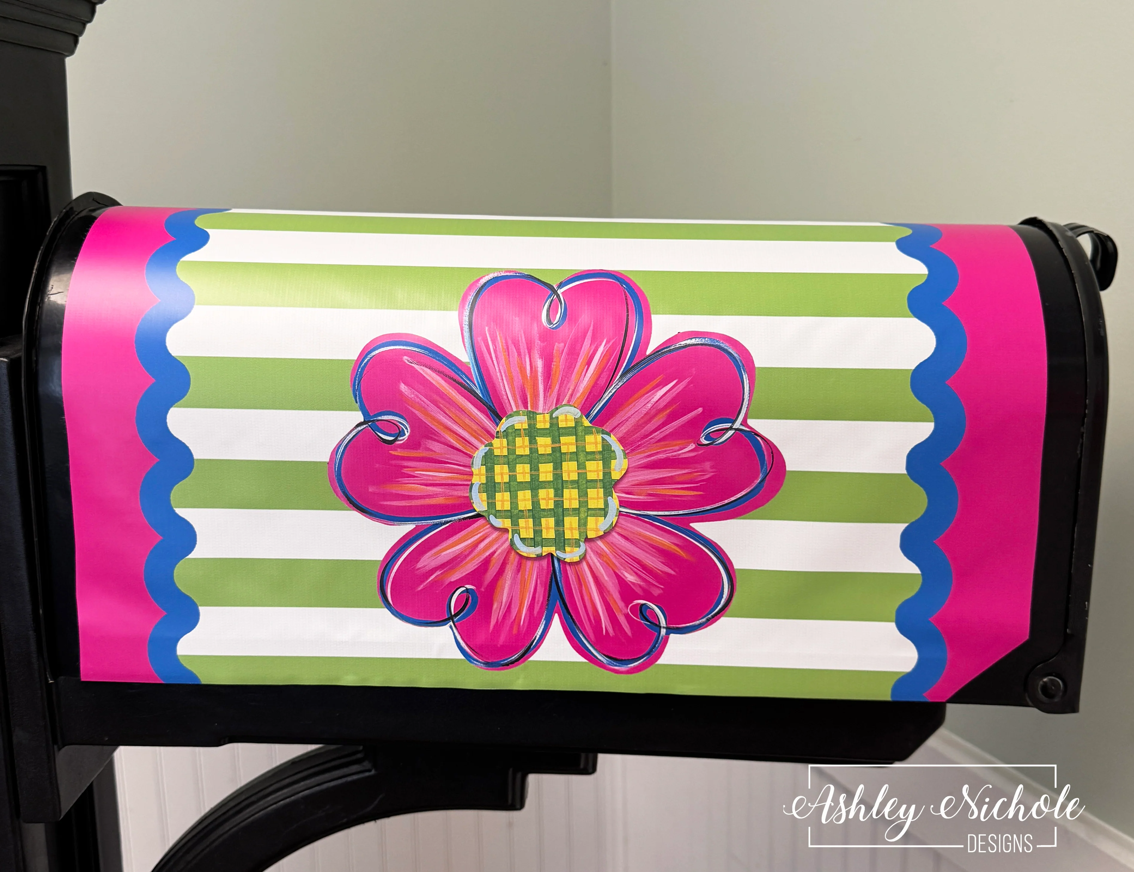 Hot Pink Summer Flower - Magnetic Vinyl Mailbox Cover