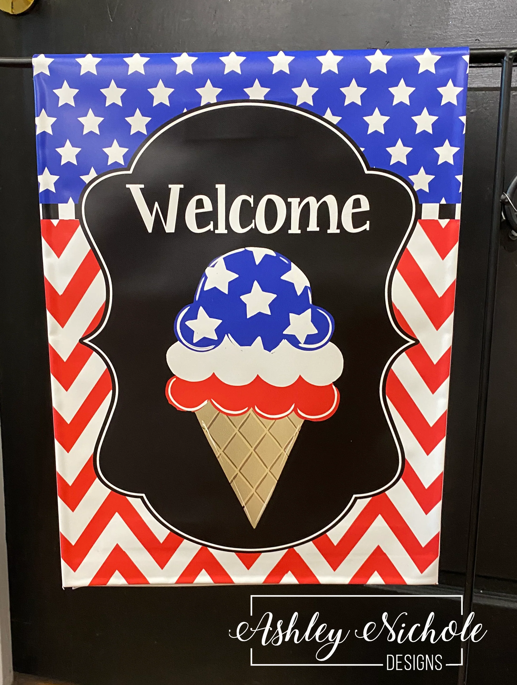 Ice Cream Patriotic - Vinyl Garden Flag