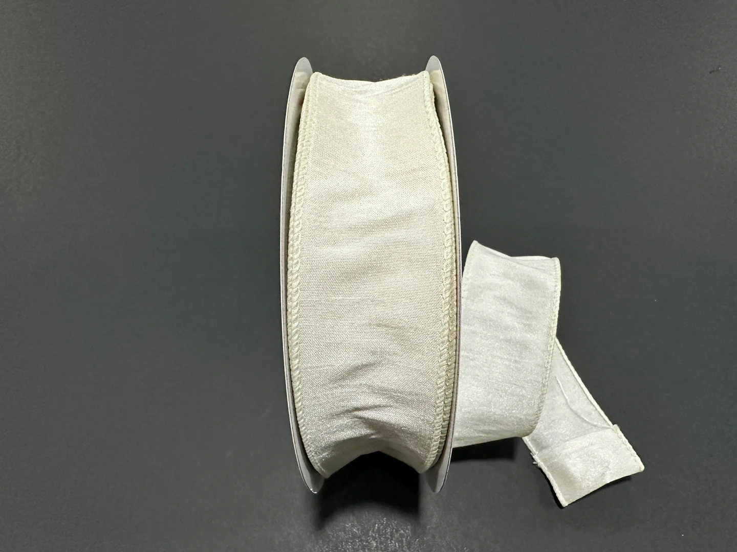 Ivory Dupioni Wired Ribbon - 1.5" x 25yds