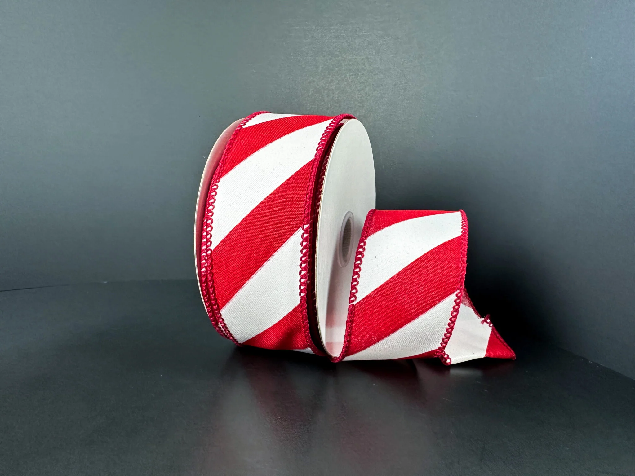 Large Candy Cane Striped Wired Ribbon - 1.5" x 10yds