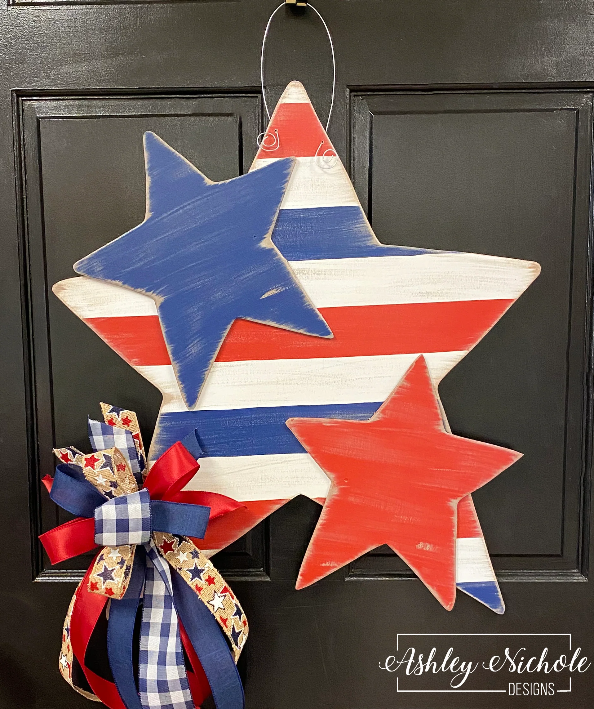 Let Freedom Ring Star Door Hanger (Hand-Painted)
