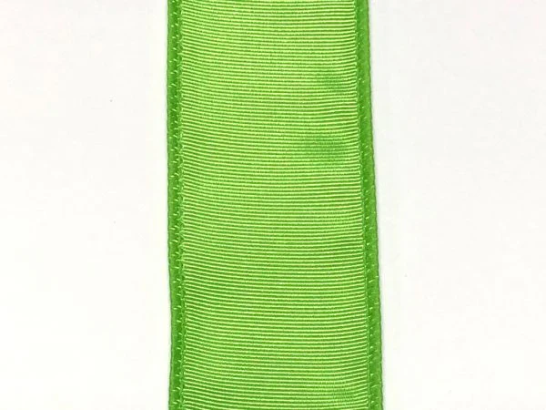 Lime Ribbed Satin Wired Ribbon - 1.5" x 10yds
