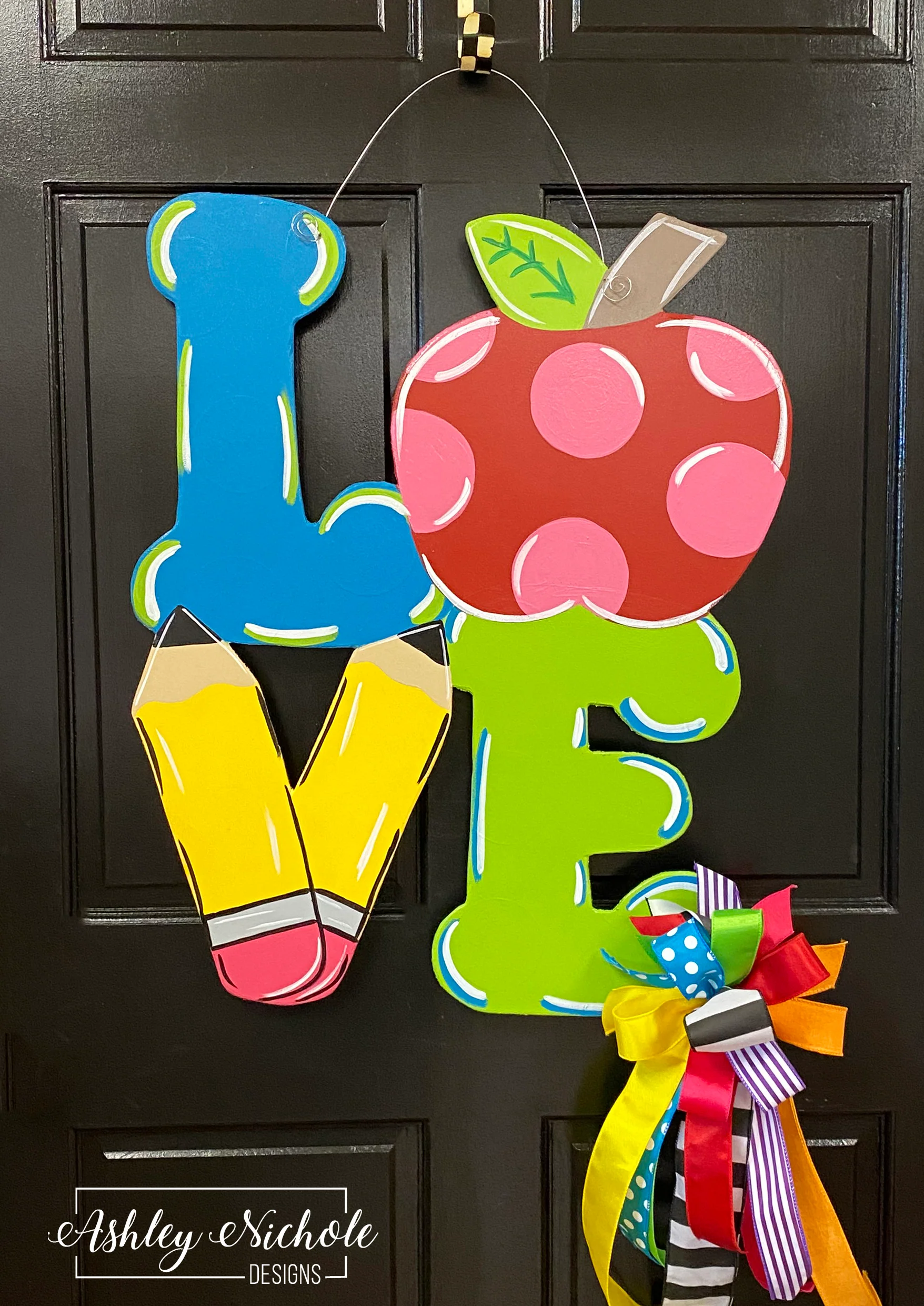 LOVE School Door Hanger (Hand-Painted)