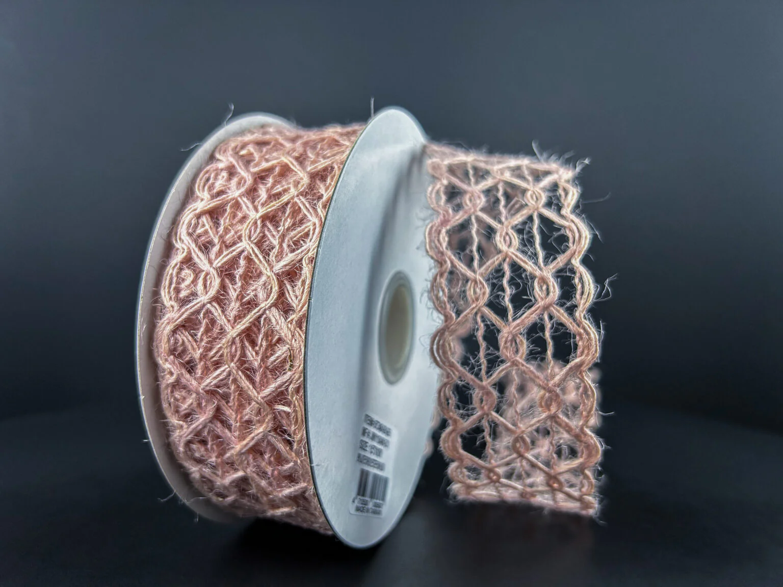 Mauve Scallop Weave Wired Ribbon - 1.5" x 10yds