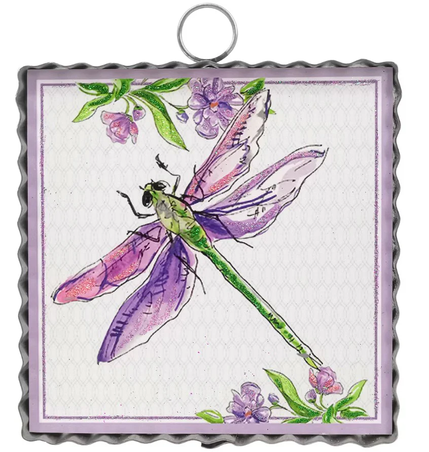 Mini Art Dragonfly Print Charm