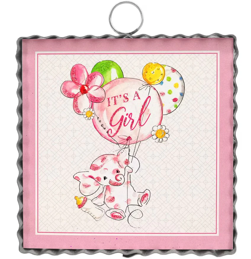 Mini Art "It's A Girl" Print Charm