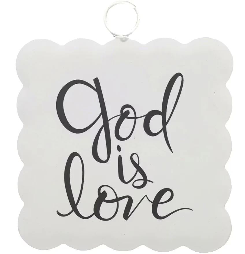 Mini Art Scallop "God is Love" Print Charm