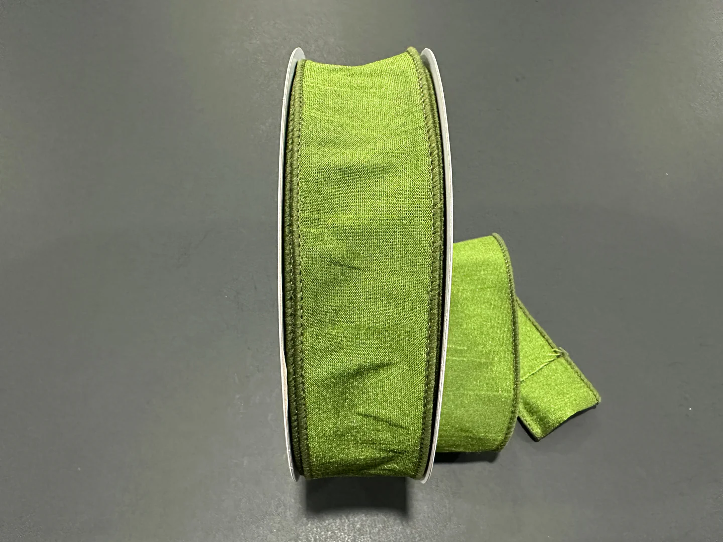 Moss Green Dupioni Wired Ribbon - 1.5" x 25yds