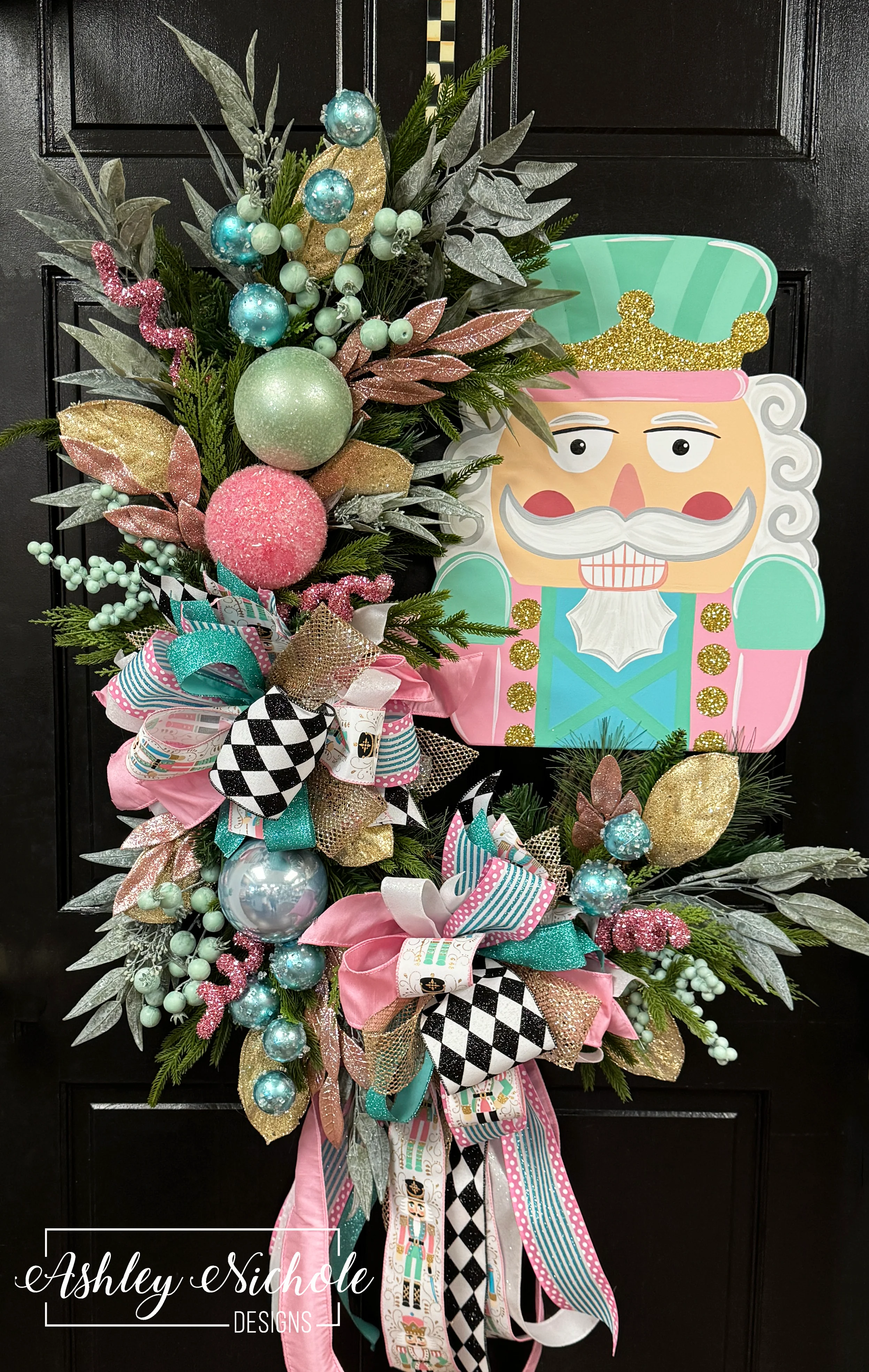 Pastels & Golds Nutcracker Christmas Wreath