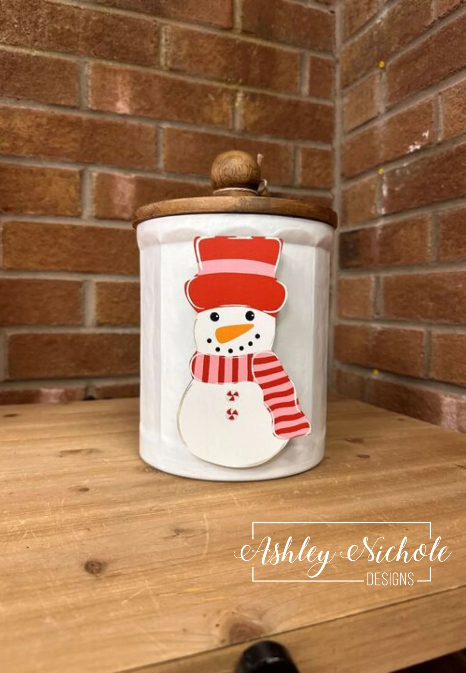 Peppermint Winter Snowman - Winter Valentine Mini Piece (Magnet/Velcro)