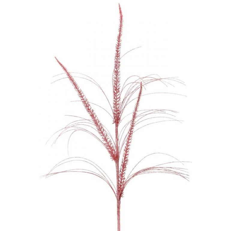 34" Glitter Mica Triple Spike Grass Spray - Pink