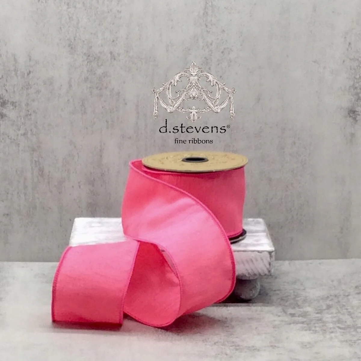 Rose Pink Dupioni Wired Ribbon - 2.5" x 10yds