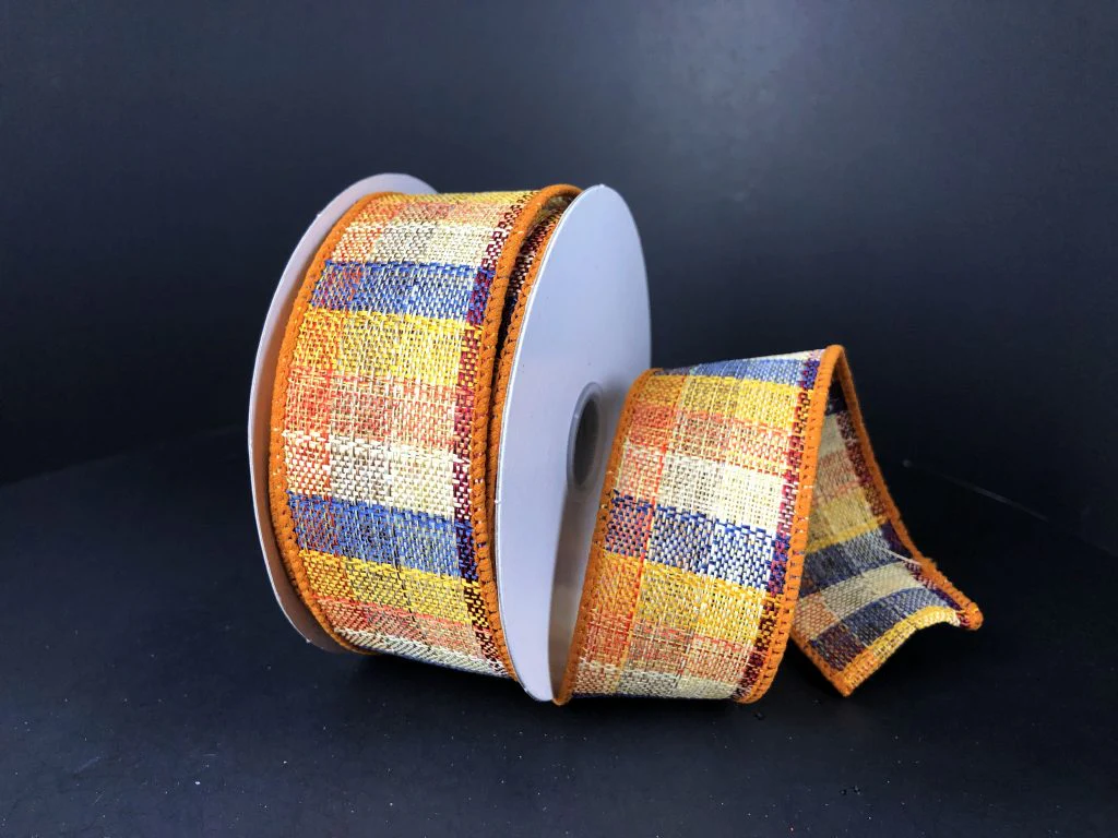 Royal Sunflower Course Fall Plaid Wired Ribbon - 1.5" x 10yds