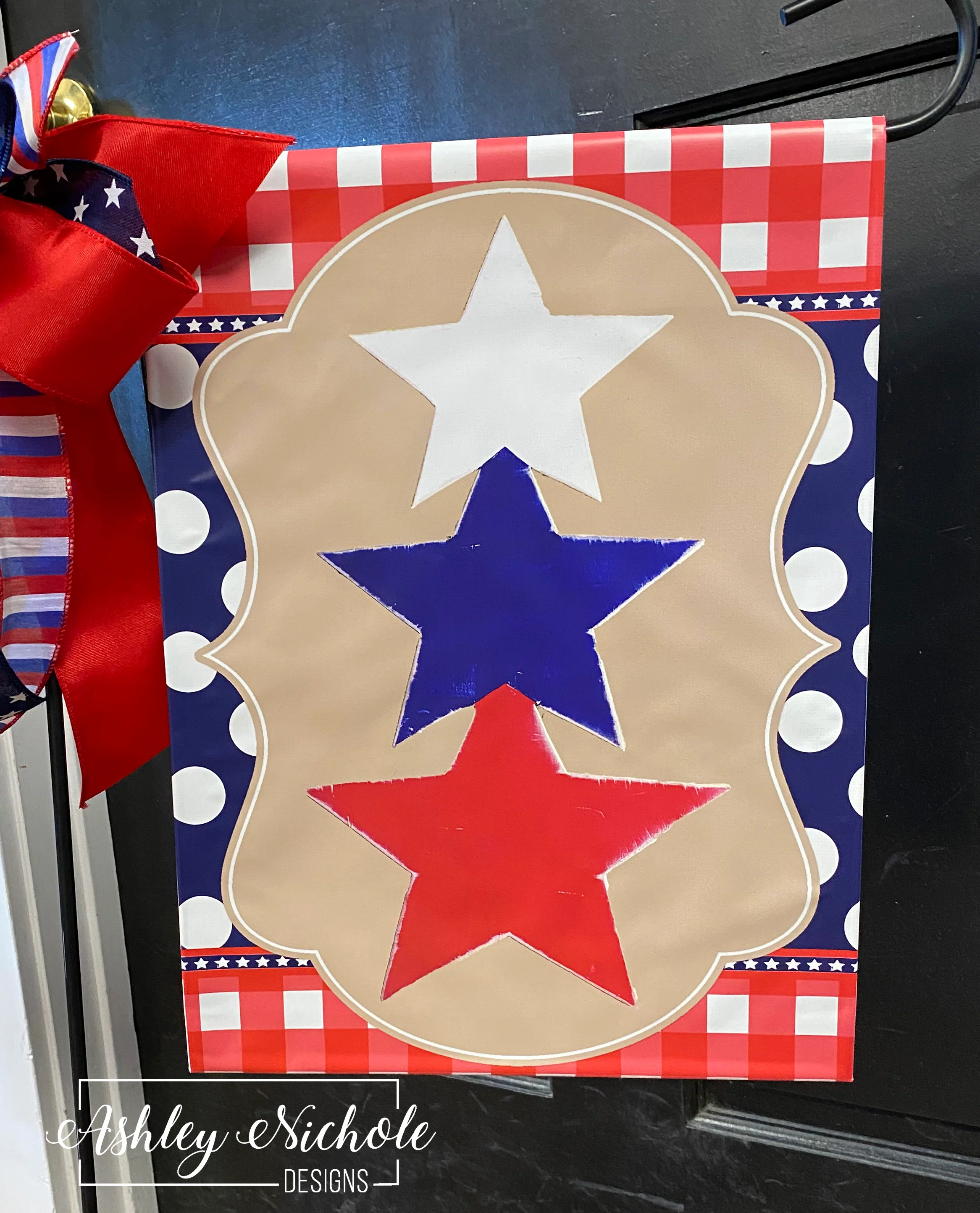 Rustic Star Stack Patriotic - Vinyl Garden Flag