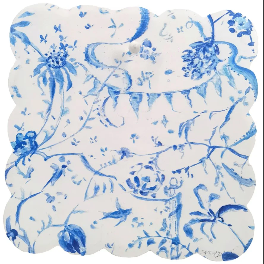 Scalloped Blue Chinoiserie Mini Gallery Charm Display Board