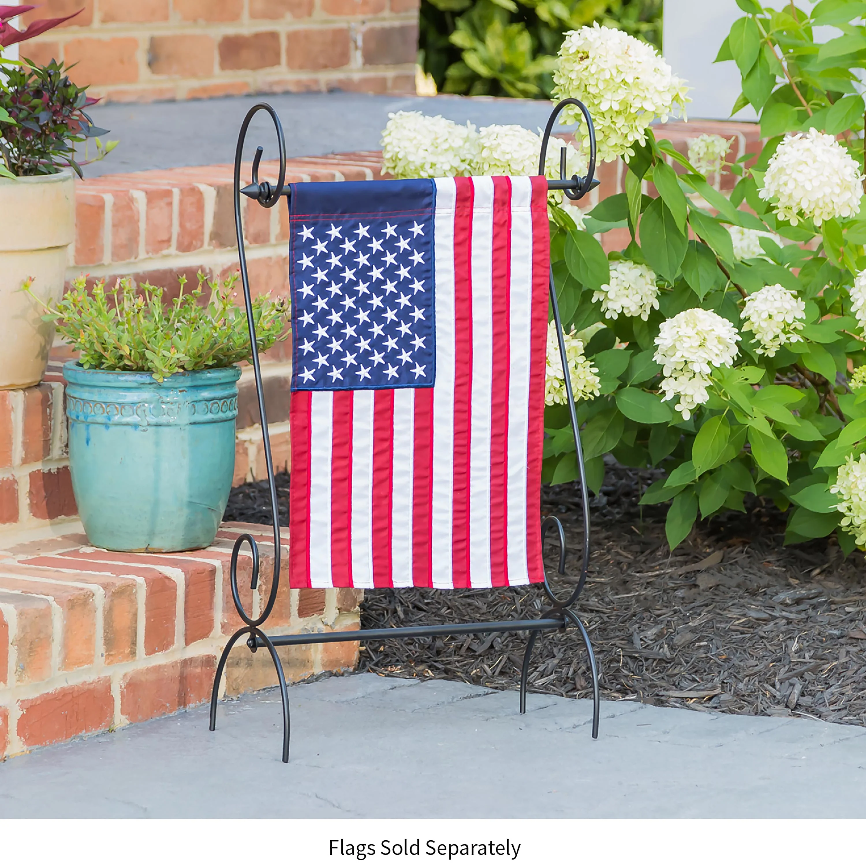 Scroll Garden Flag Stand - Brown - Image 2
