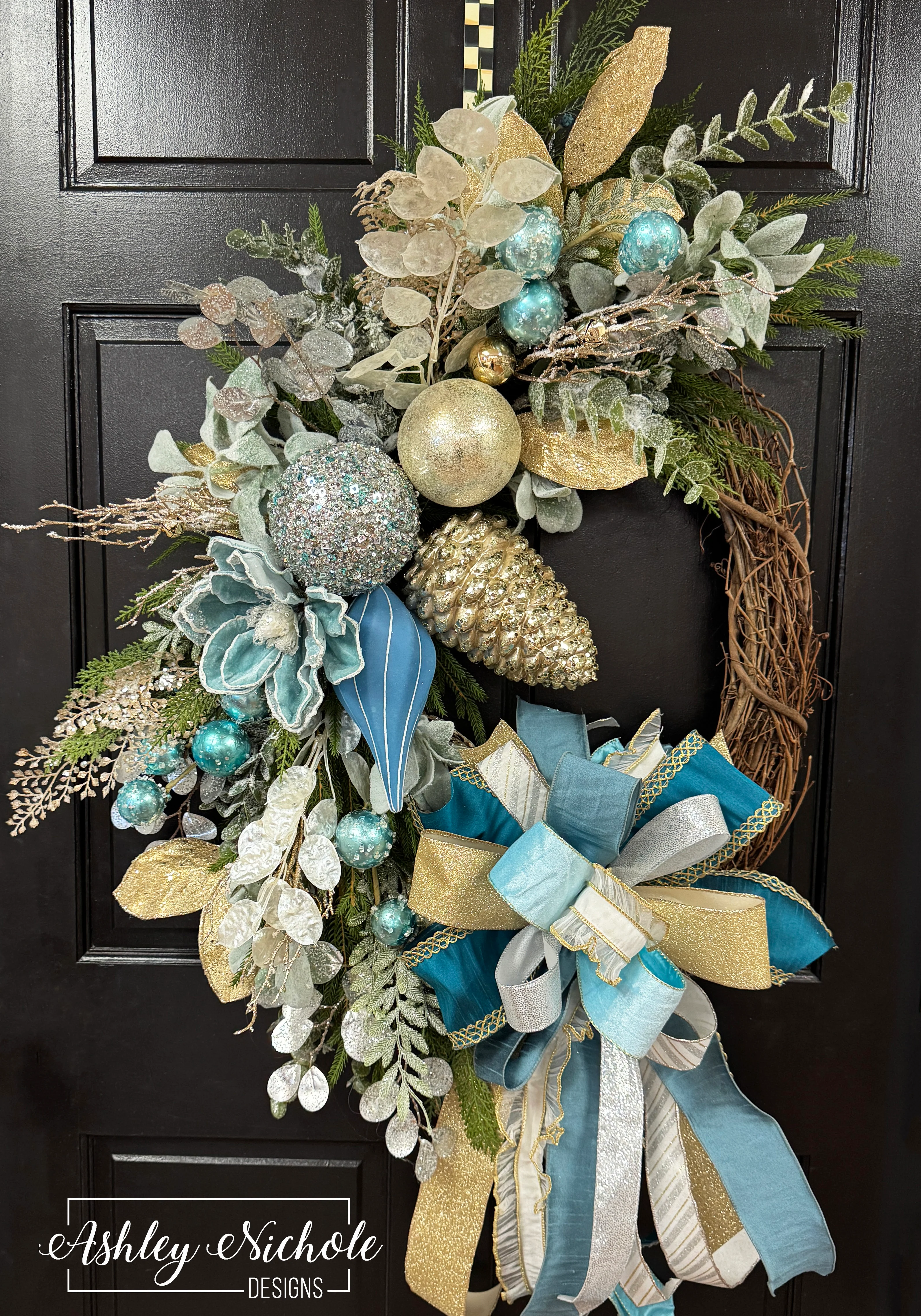 Shimmering Blue & Silver Winter Wreath