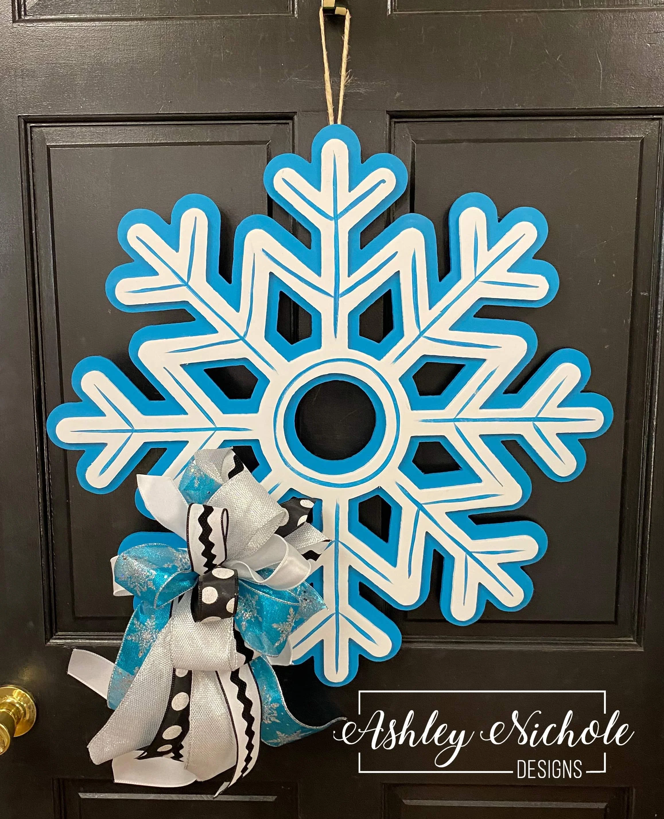 Snowflake -Layered - Blue/White - Door Hanger