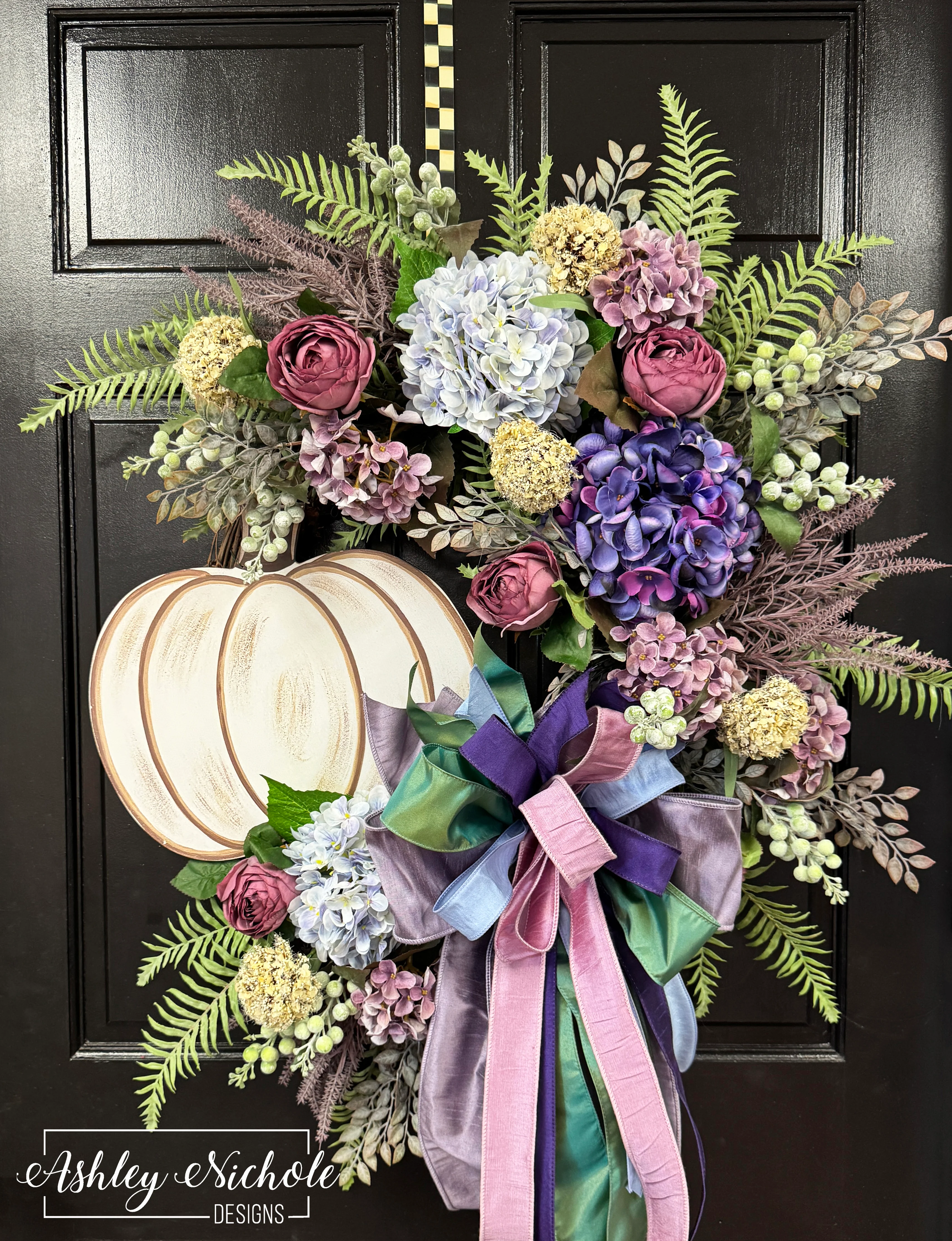 Soft Autumn Charm Pumpkin Round Wreath
