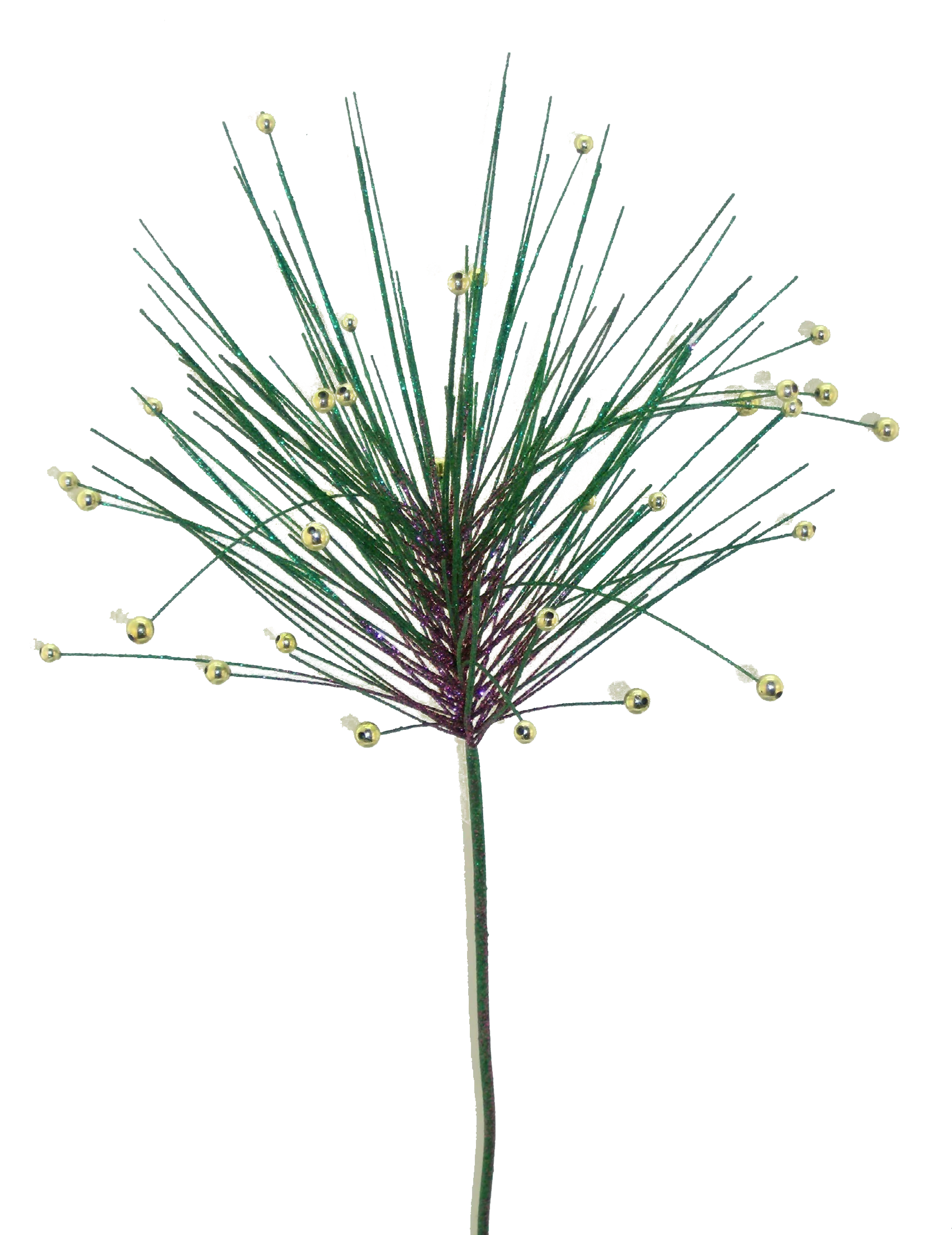 18" Sparkler With Metallic Beads Spray - Mardi Gras