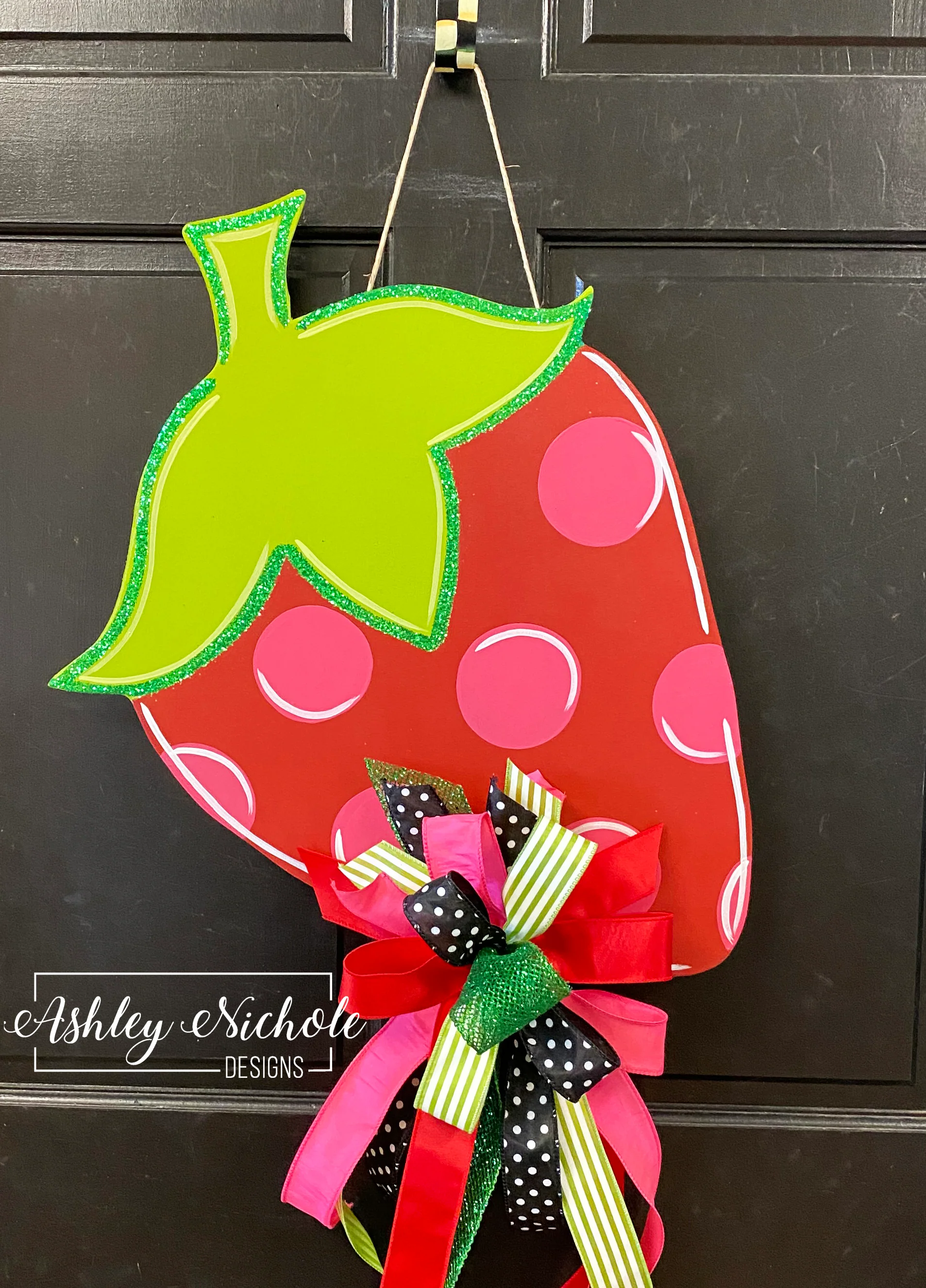 Strawberry Door Hanger - RED (Hand-Painted)