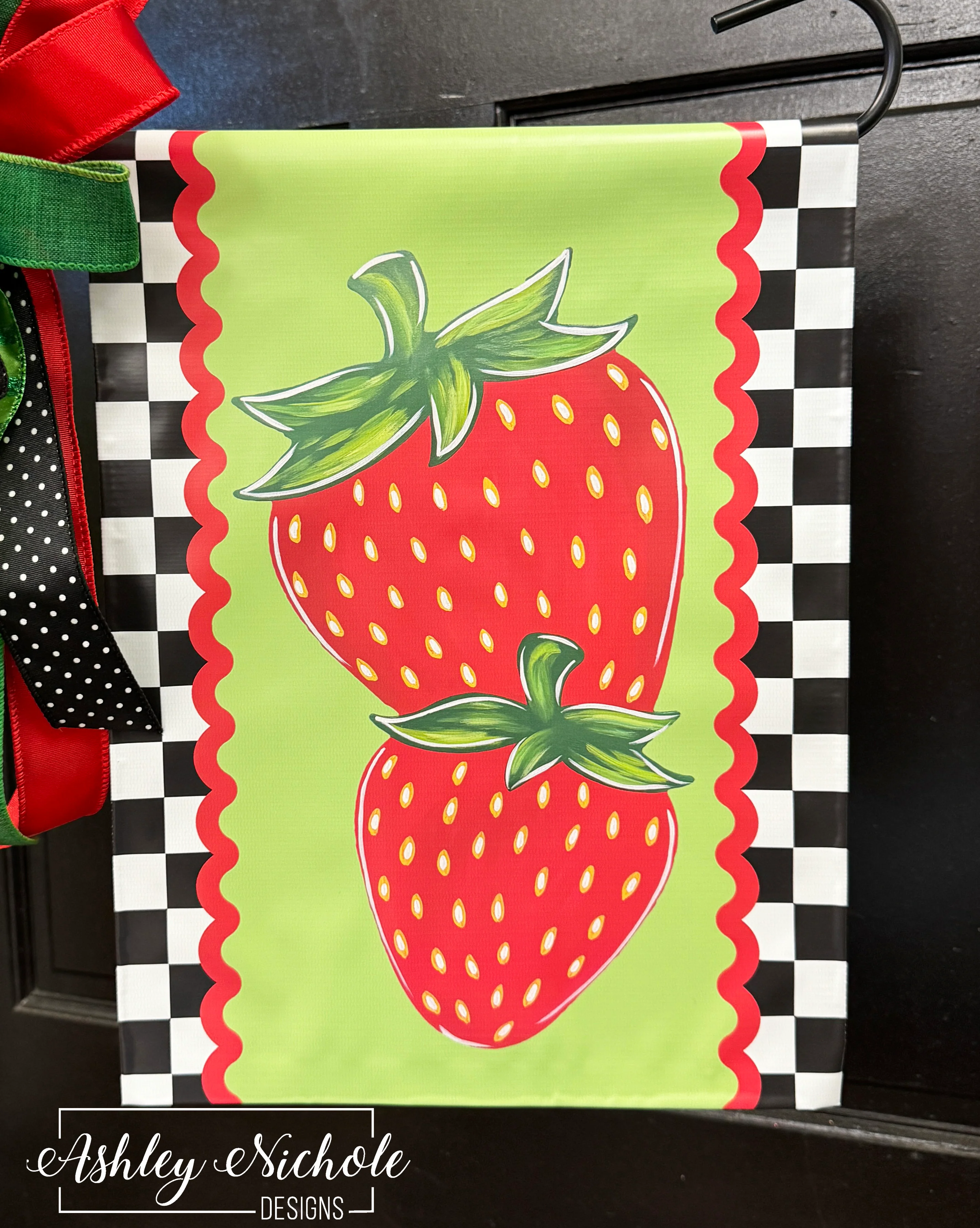 Sweet Strawberry Stack - Vinyl Garden Flag