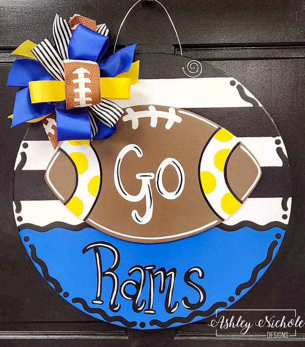 Team Football Plaque Door Hanger - Image 3