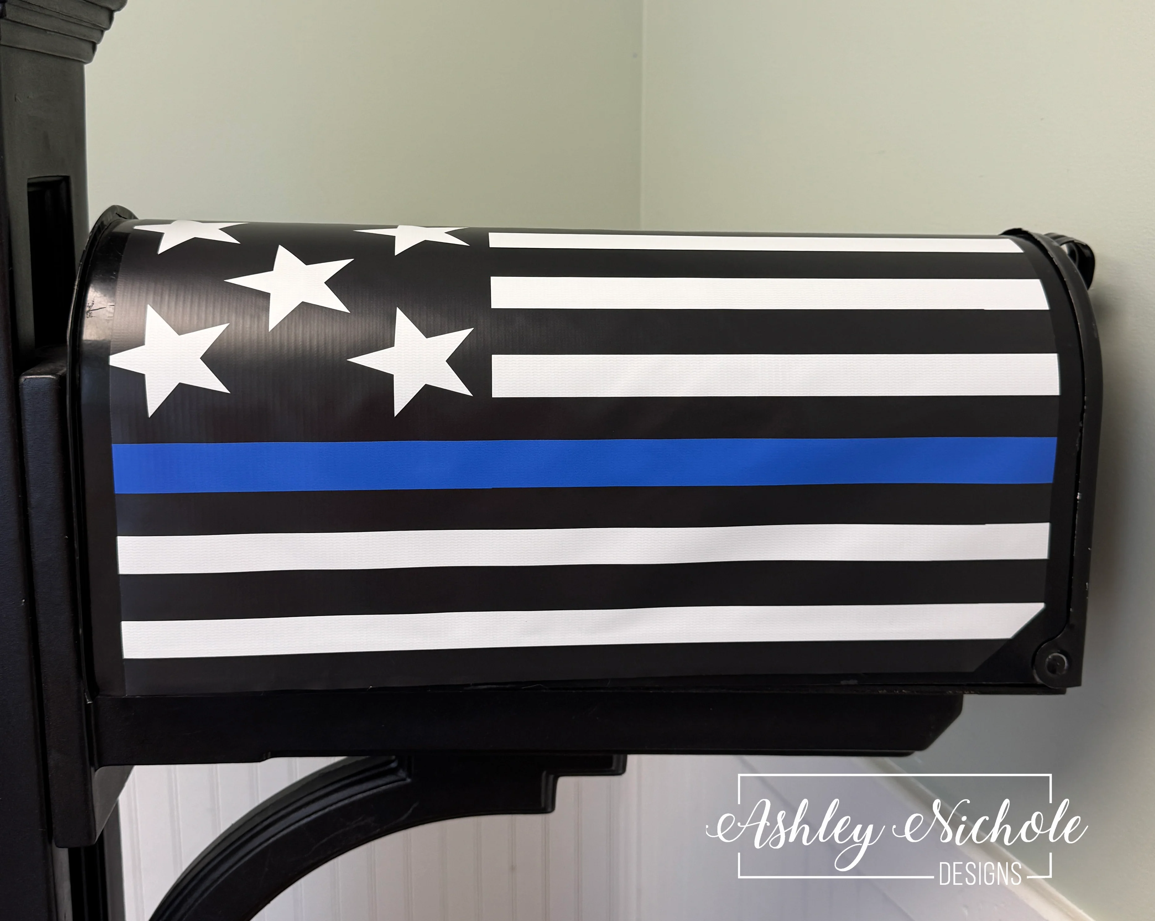 Thin Blue Line American - Magnetic Vinyl Mailbox Cover