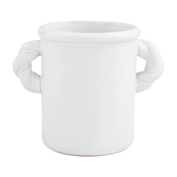Twisted Handle Utensil Crock - White