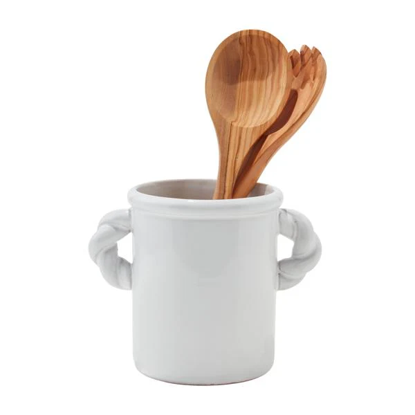 Twisted Handle Utensil Crock - White - Image 2