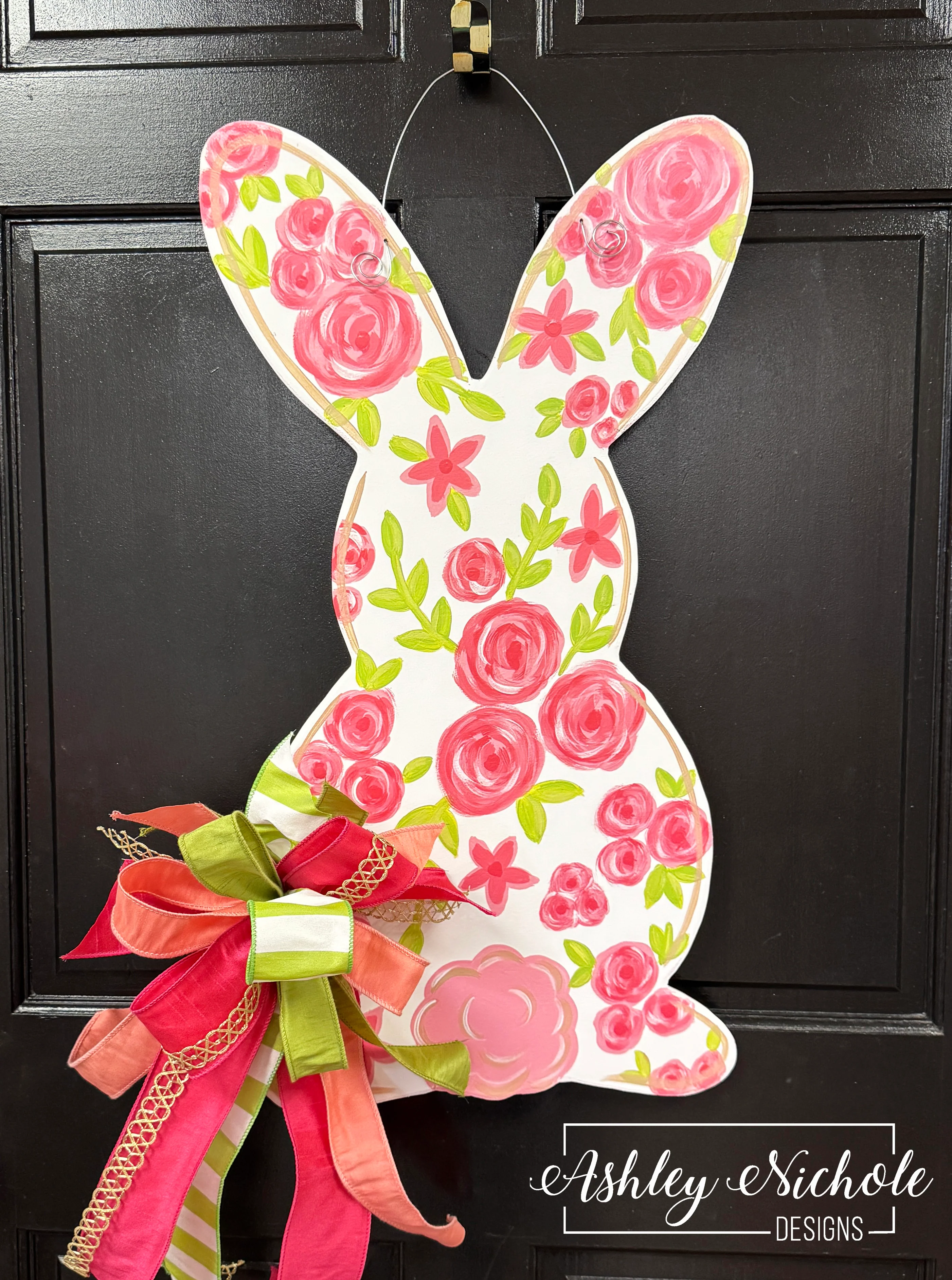 **Wildflower Garden Bunny - Door Hanger (UV Printed)**